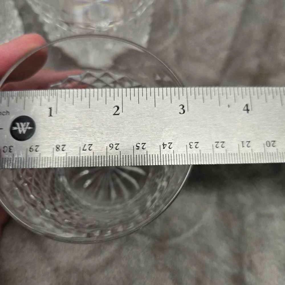 Vintage Diamond Cut Crystal Whiskey Glasses Set of 4 Starburst Base Rock Tumbler